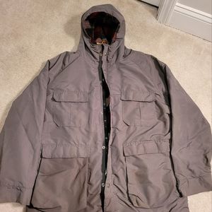 Vintage 90s L.L. BEAN Baxter State Parka Coat Jacket Wool Plaid Lined Men Large